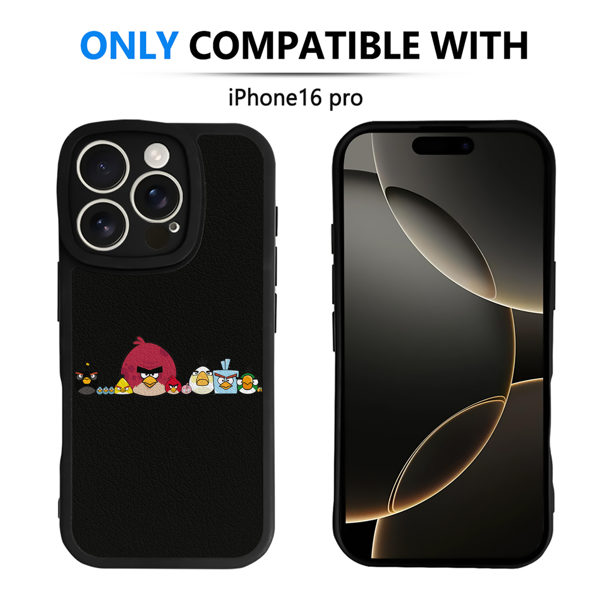 （画像用） Angry Birds アングリーバード 【iPhone 16シリーズ対応】シリコンスマホケース（レザー調） 材質：シリコン